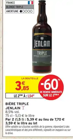 Intermarché Express Jenlain bière triple offre