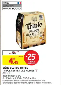 Intermarché Express Triple secret des moines bière blonde triple offre