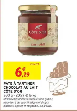 Intermarché Express Côte d'or pâte à tartiner chocolat au lait offre