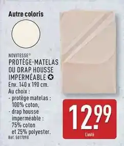 ALDI Protège-matelas ou drap housse imperméable offre