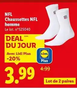 Lidl Lidl - nfl chaussettes nfl homme offre