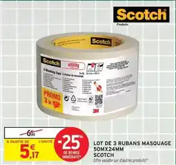 Intermarché Express Scotch - lot de 3 rubans masquage 50mx24mm offre