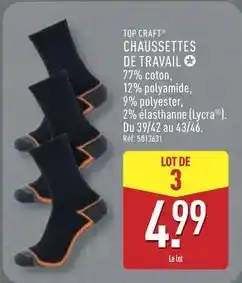 ALDI Chaussettes de travail offre