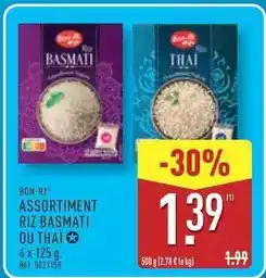 ALDI Assortiment riz basmati ou thaï offre