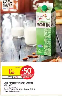 Intermarché Express Yoplait - lait fermenté yopiik nature offre