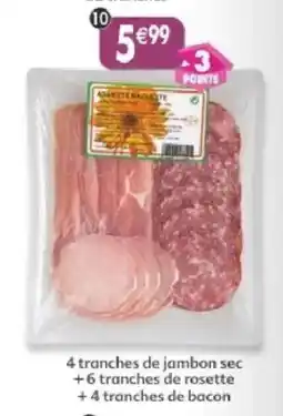 Maximo Assortiment raclette 4 tranches de jambon sec +6 tranches de rosette +4 tranches de bacon offre