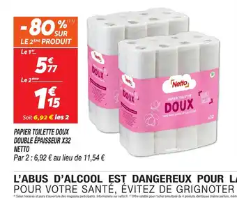 NETTO Papier toilette double épaisseur x32