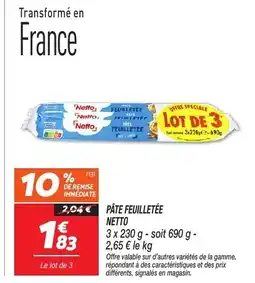 Netto NETTO Pâte feuilletée offre