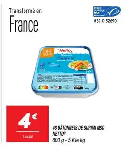 Netto NETTO 48 bâtonnets de surimi msc offre