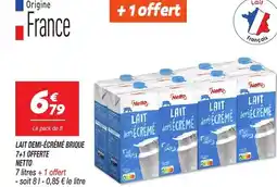 Netto NETTO Lait demi-écrémé brique 7+1 offerte offre