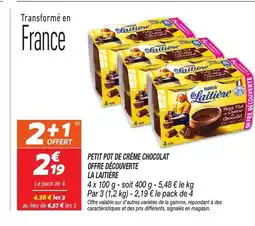 Netto LA LAITIÈRE Petit pot de crème chocolat offre découverte offre