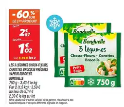 Netto BONDUELLE Les 3 légumes choux-fleurs, carottes, brocolis précuits vapeur surgelės offre