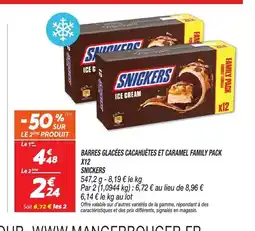 Netto SNICKERS Barres glacées cacahuètes et caramel family pack x12 offre