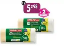 Maximo Lot de 2 x 15 sacs poubelle à liens coulissants parfumé citron embal'sac offre