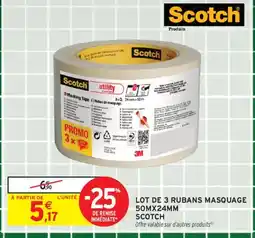 Intermarché Lot de 3 rubans masquage 50mx24mm offre