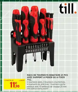 Intermarché TILL Rack de tournevis bimatiere 21 pcs avec support a poser ou a fixer offre