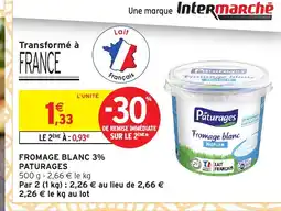 Intermarché Hyper PATURAGES Fromage blanc 3% offre