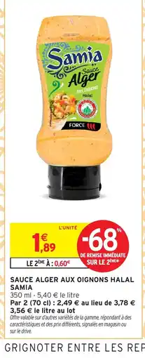 Intermarché Hyper SAMIA Sauce alger aux oignons halal offre