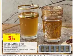 Intermarché Hyper Lot de 6 verres à thé offre