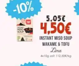 Naturalia LIMA Instant miso soup wakame & tofu offre