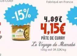 Naturalia LE VOYAGE DE MAMABÉ Pâte de curry offre