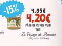 Naturalia LE VOYAGE DE MAMABÉ Pâte de curry vert offre