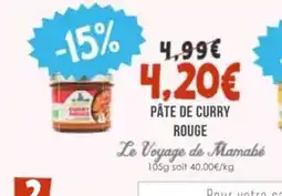 Naturalia LE VOYAGE DE MAMABÉ Pâte de curry rouge offre