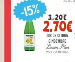 Naturalia LEMON PLUS Jus de citron gingembre offre