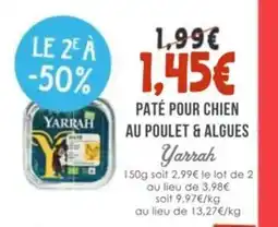 Naturalia YARRAH Paté pour chien au poulet & algues offre