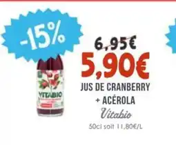 Naturalia VITABIO Jus de cranberry + acérola offre