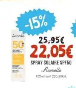 Naturalia ACORELLE Spray solaire spf50 offre