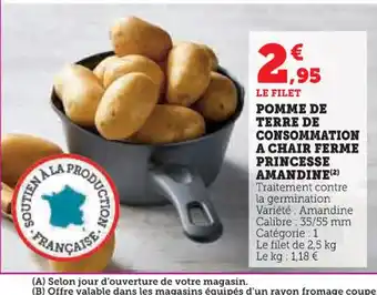 Pomme de terre de consommation a chair ferme princesse amandine