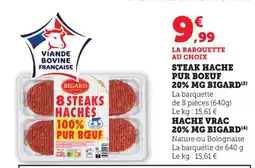 U Express BIGARD Steak hache pur boeuf 20% mg offre