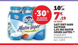 U Express LACTEL Lait uht sans lactose 1,2% mg matin leger offre