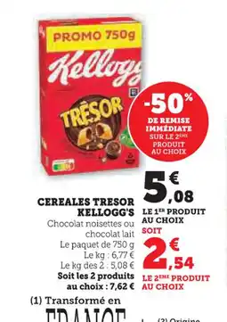 U Express KELLOGG'S Cereales tresor offre