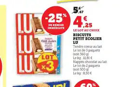 U Express LU Biscuits petit ecolier offre