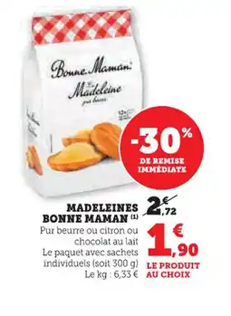U Express BONNE MAMAN Madeleines offre
