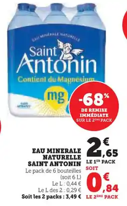 U Express SAINT ANTONIN Eau minerale naturelle offre