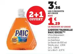U Express PAIC EXCEL Liquide vaisselle offre