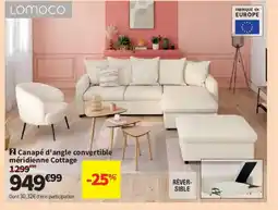 Conforama Canapé d'angle convertible méridienne Cottage offre