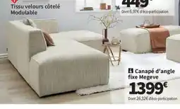 Conforama Canapé d'angle fixe Megeve offre