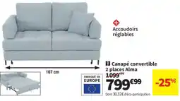 Conforama Canapé convertible 2 places Alma offre