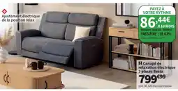 Conforama Canapé de relaxation électrique 3 places Besta offre