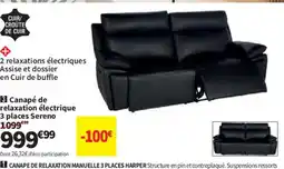 Conforama Canapé de relaxation électrique 3 places Sereno offre