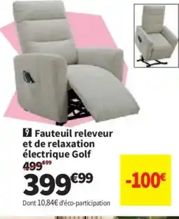 Conforama Fauteuil releveur et de relaxation électrique Golf offre
