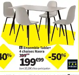 Conforama Ensemble Table+ 4 chaises Naora offre