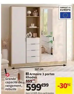 Conforama Armoire 3 portes Rhodes offre