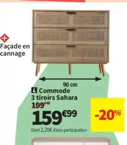 Conforama Commode 3 tiroirs Sahara offre