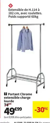 Conforama Portant Chrome extensible charge lourde offre