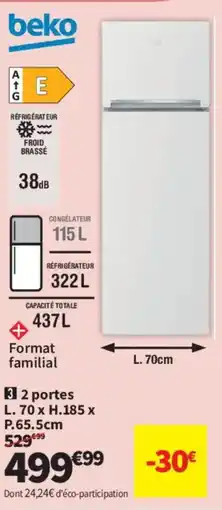 Conforama BEKO 2 portes offre